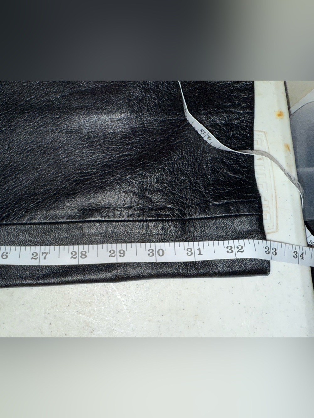 Vintage Wrangler Black Leather Pants High Rise 90s Minimalist Biker - Picture 15 of 16
